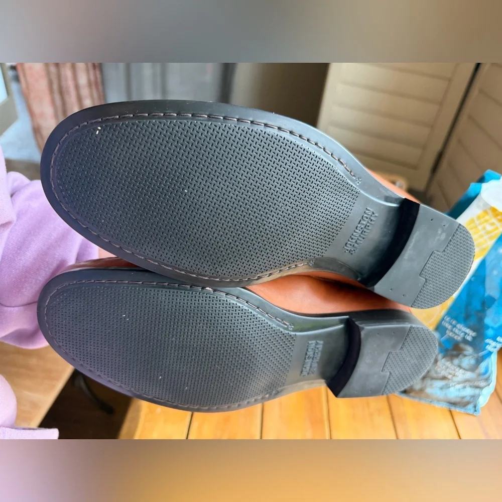 Johnston & Murphy Woven Leather Loafers in Chestnut Brown Men’s Size 11.5 - Picture 4 of 8